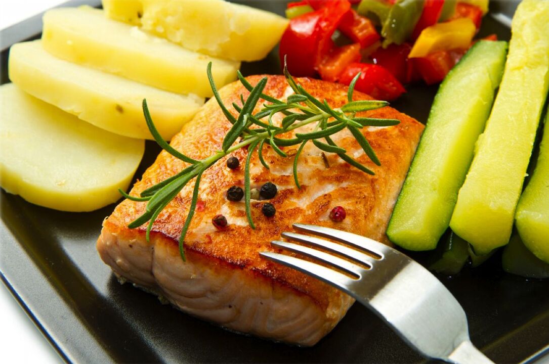Fish and vegetables for gastritis