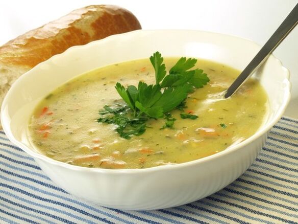 Vegetable puree soup with turnips in the diet menu for weight loss